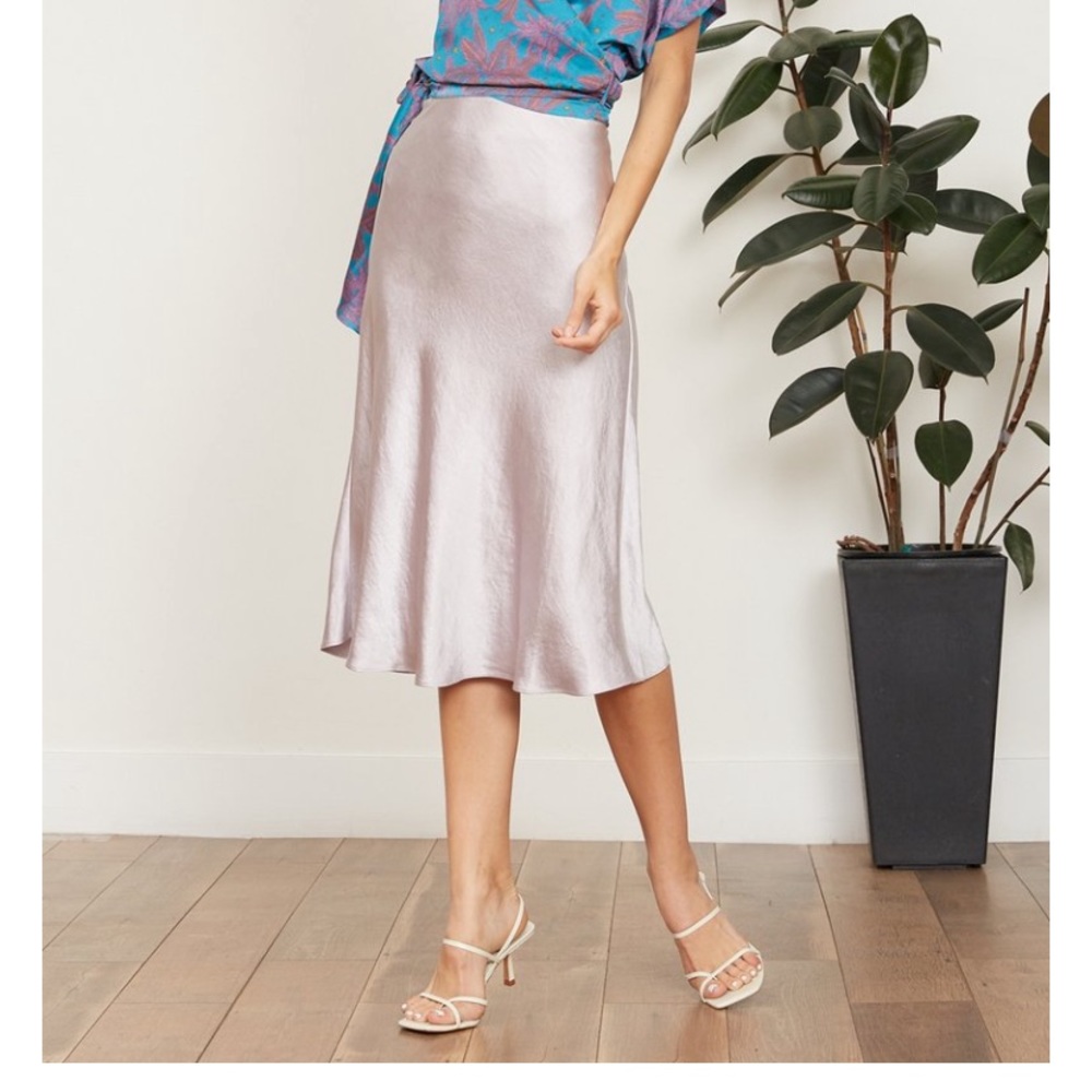 Silver slip skirt from Lucy Paris Label